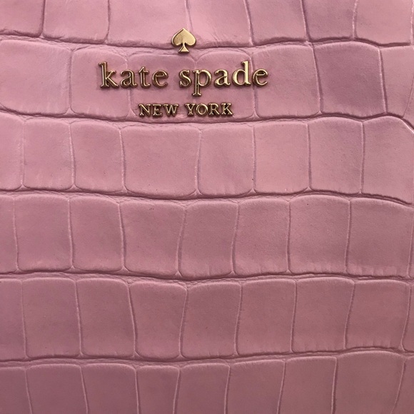 Kate Spade Purse Pink Croco Embossed Leather Dumpling Crossbody Bag KE475 New - Picture 6 of 16